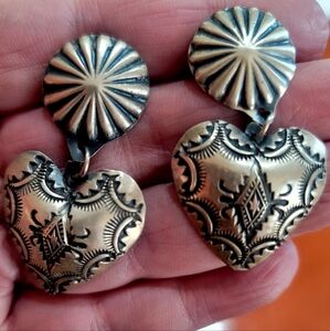 Navajo/Dine Vincent Platero Heart Earrings